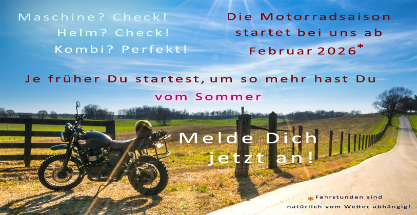 Bekanntmachung Motorrad Saison